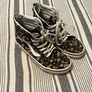 Girls Floral High Top Vans
